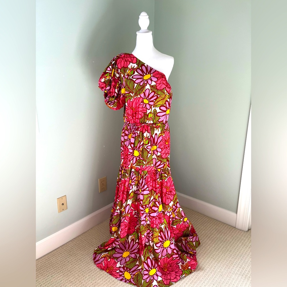 S/W/F One Shoulder Floral Maxi Dress Size XS